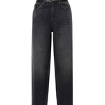 Jeans balloon fit con inserti effetto pelle 103857 A3GWPJ4 PINKO 