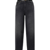 Jeans balloon fit con inserti effetto pelle 103857 A3GWPJ4 PINKO 