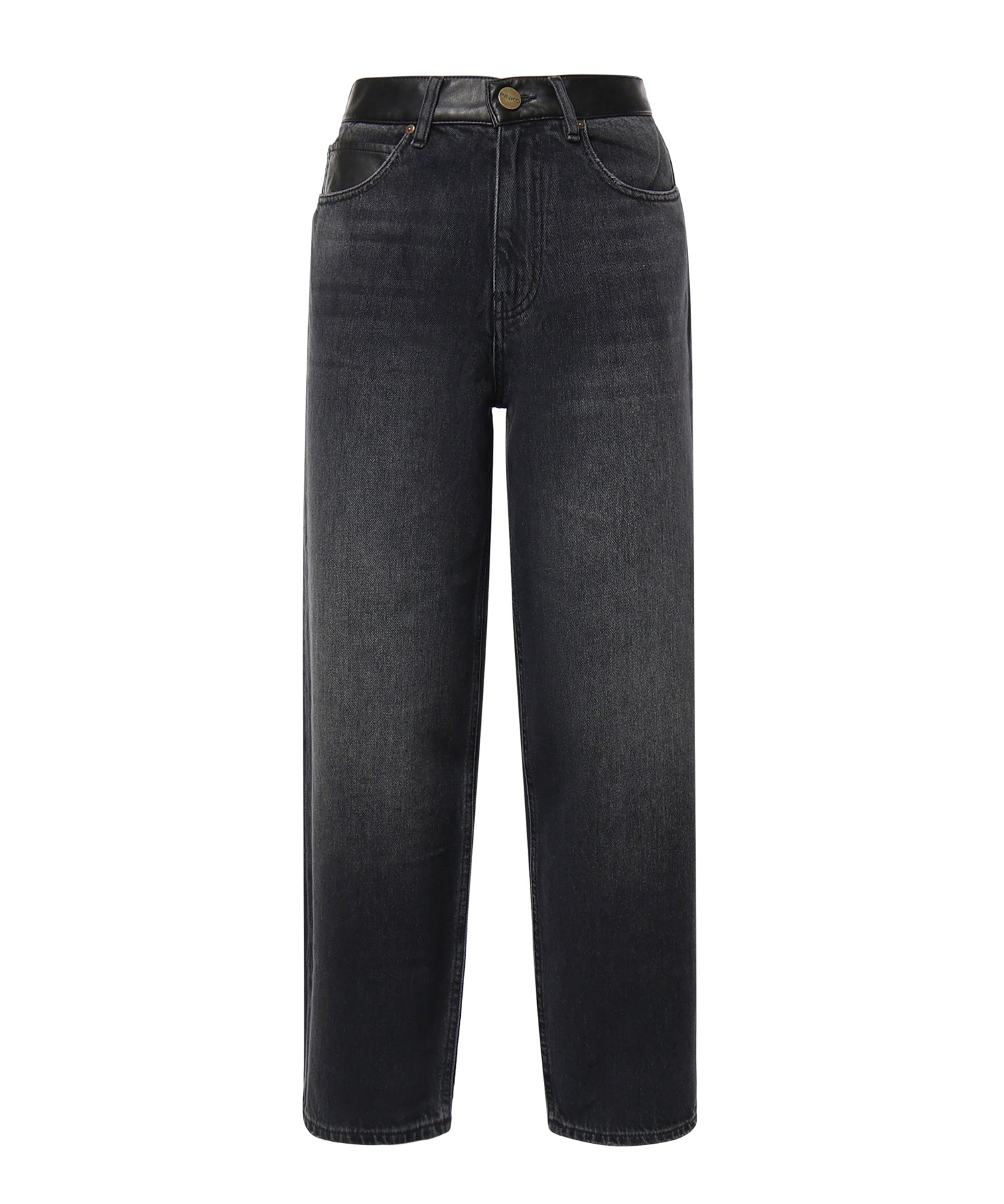 Jeans balloon fit con inserti effetto pelle 103857 A3GWPJ4 PINKO 