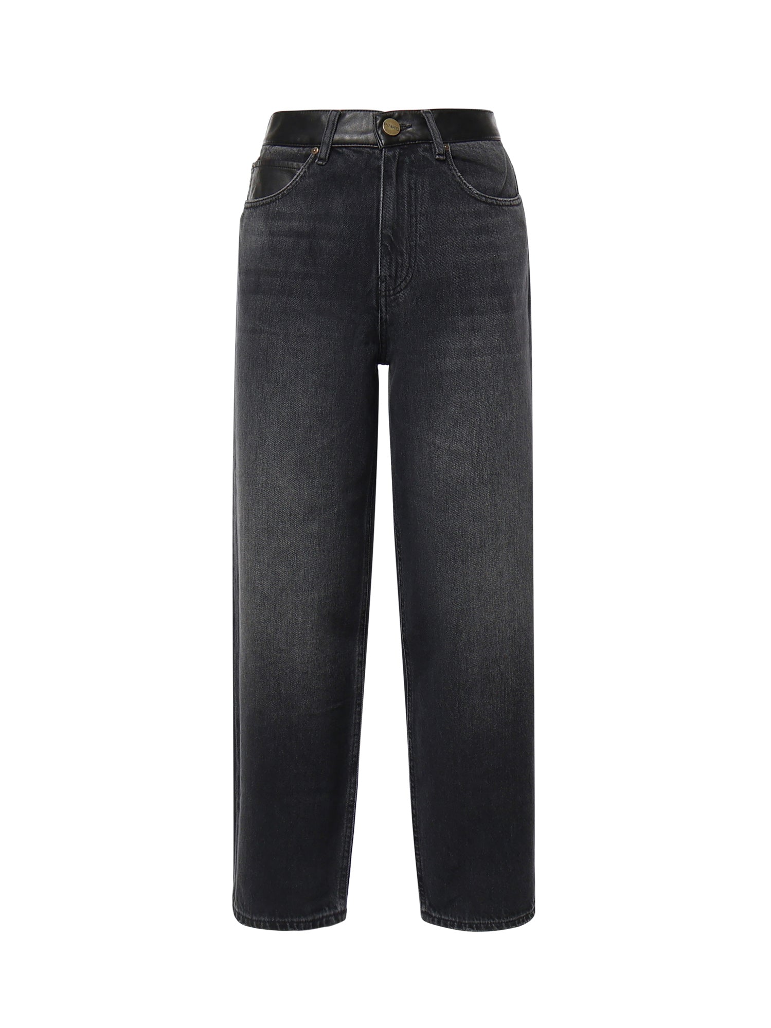 Jeans balloon fit con inserti effetto pelle 103857 A3GWPJ4 PINKO 
