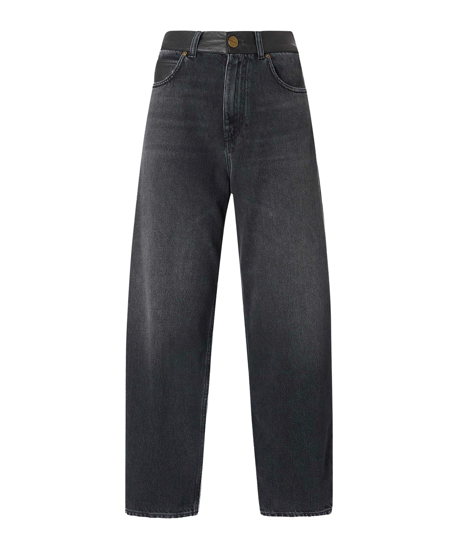 Jeans balloon fit con inserti effetto pelle 103857 A3GWPJ4 PINKO 