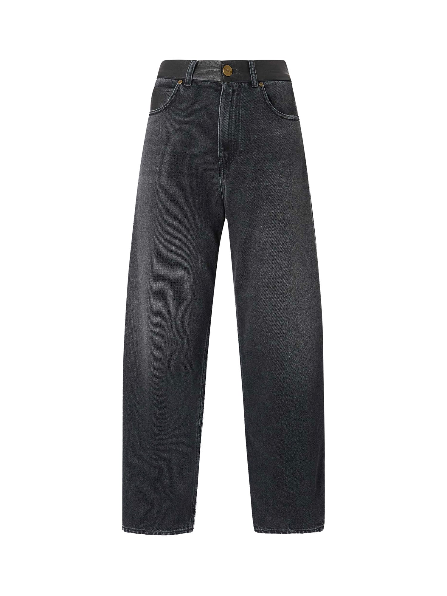 Jeans balloon fit con inserti effetto pelle 103857 A3GWPJ4 PINKO 