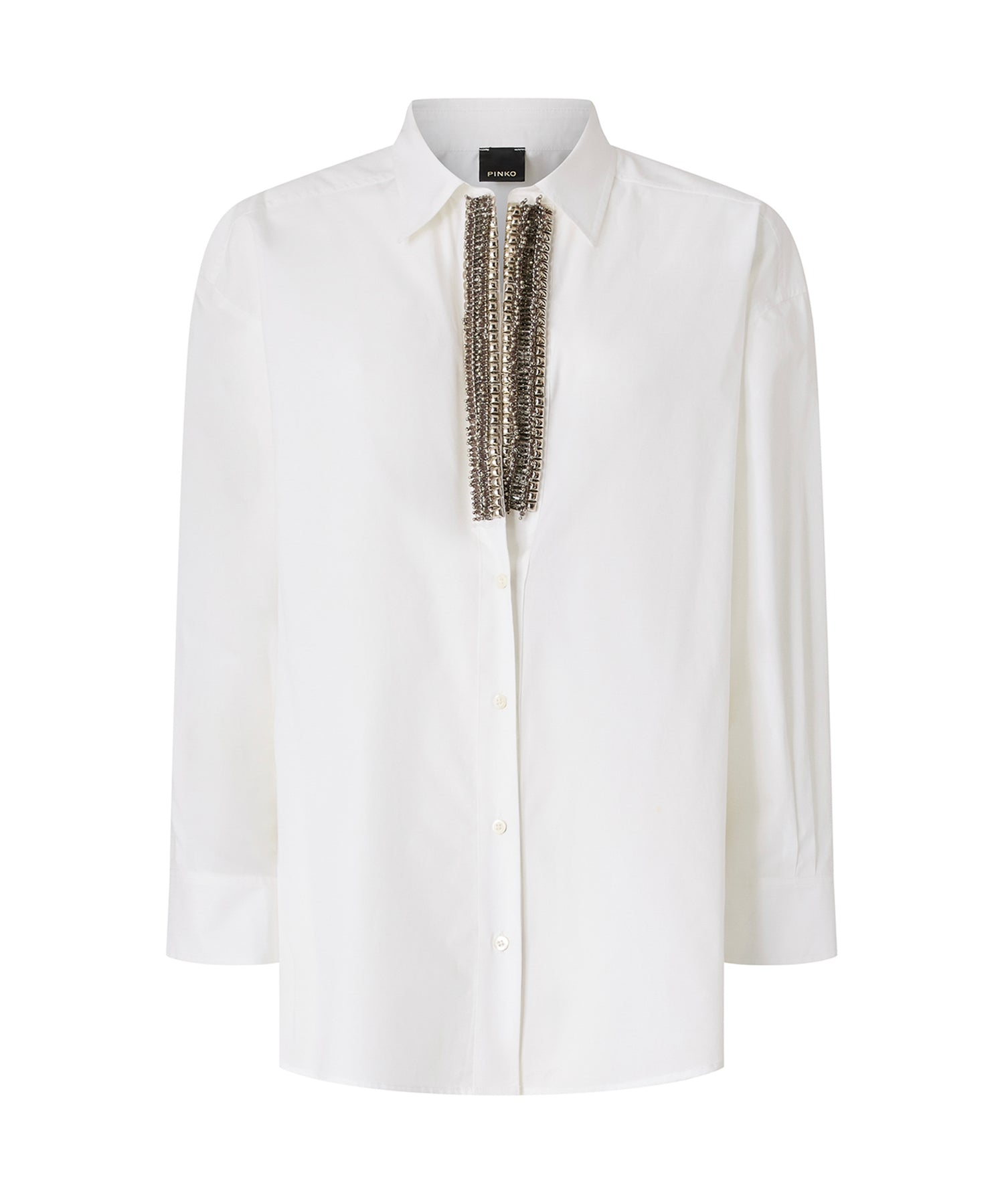 Camicia in popeline con applicazioni 104708 A3HRZ04 PINKO 