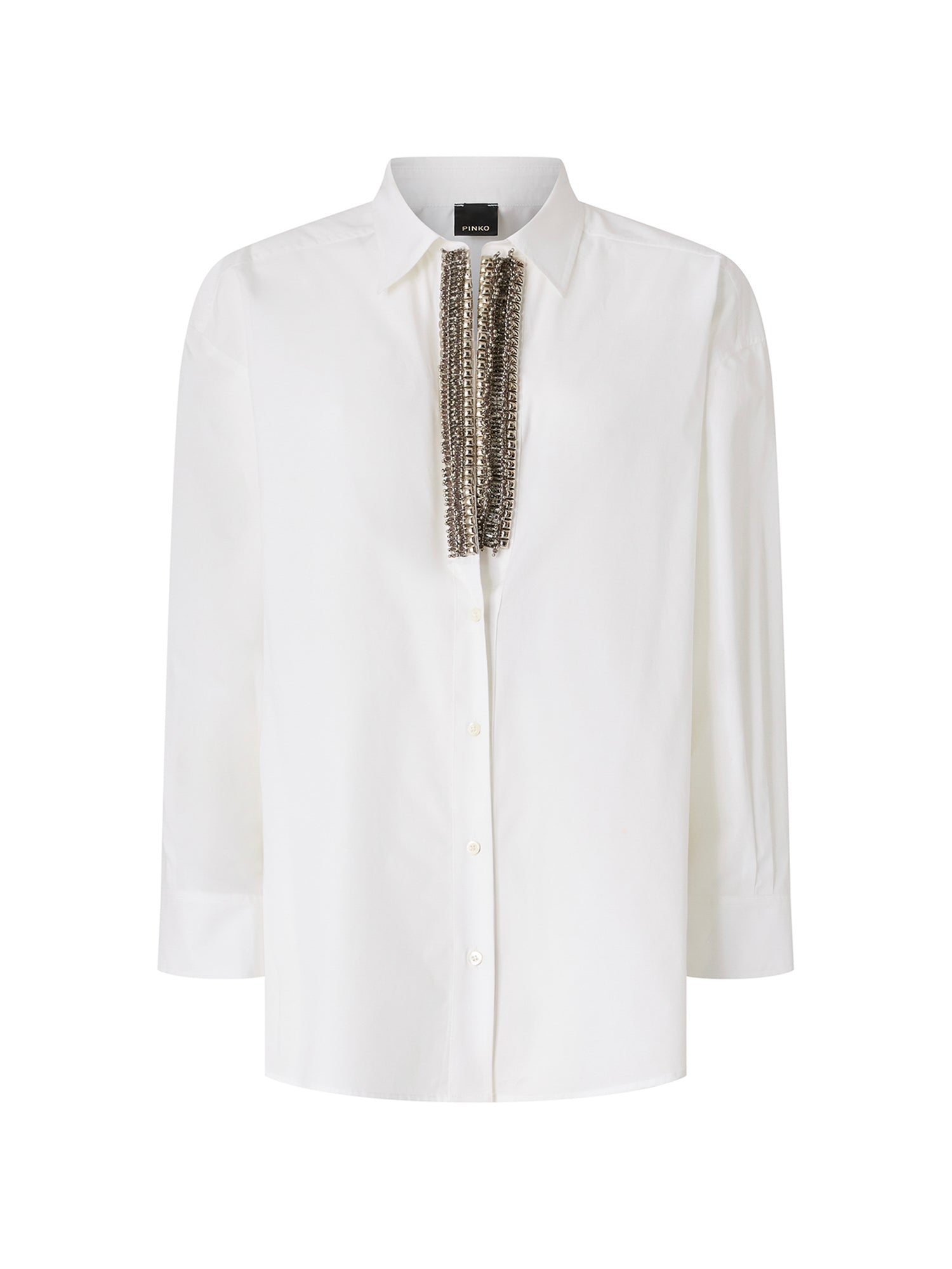 Camicia in popeline con applicazioni 104708 A3HRZ04 PINKO 