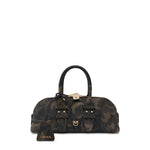 Borsa a mano piccola Escape Bag Horizontal in suede con stampa camouflage 105334 A3LRST3Y PINKO 
