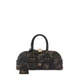 Borsa a mano piccola Escape Bag Horizontal in suede con stampa camouflage 105334 A3LRST3Y PINKO 