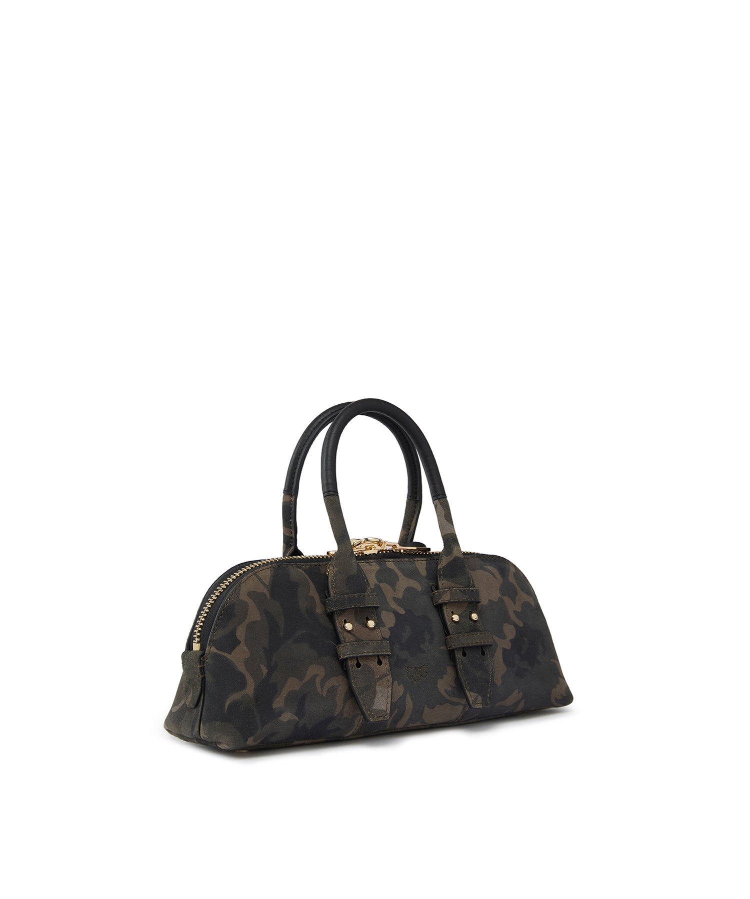 Borsa a mano piccola Escape Bag Horizontal in suede con stampa camouflage 105334 A3LRST3Y PINKO 