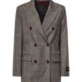 Giacca doppiopetto check in misto lana 105617 A3FFCYZ PINKO 