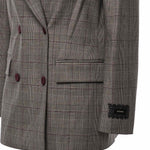Giacca doppiopetto check in misto lana 105617 A3FFCYZ PINKO 
