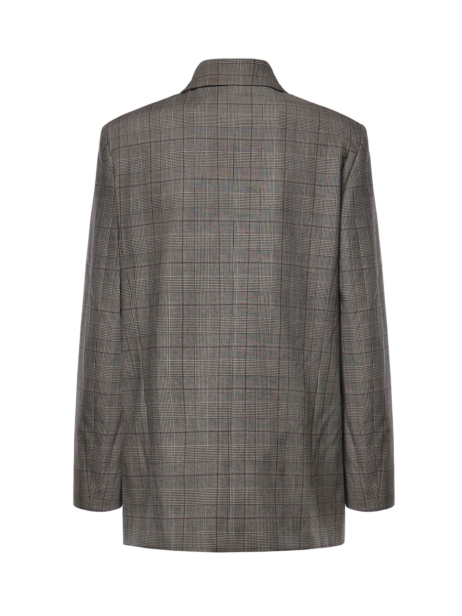 Giacca doppiopetto check in misto lana 105617 A3FFCYZ PINKO 