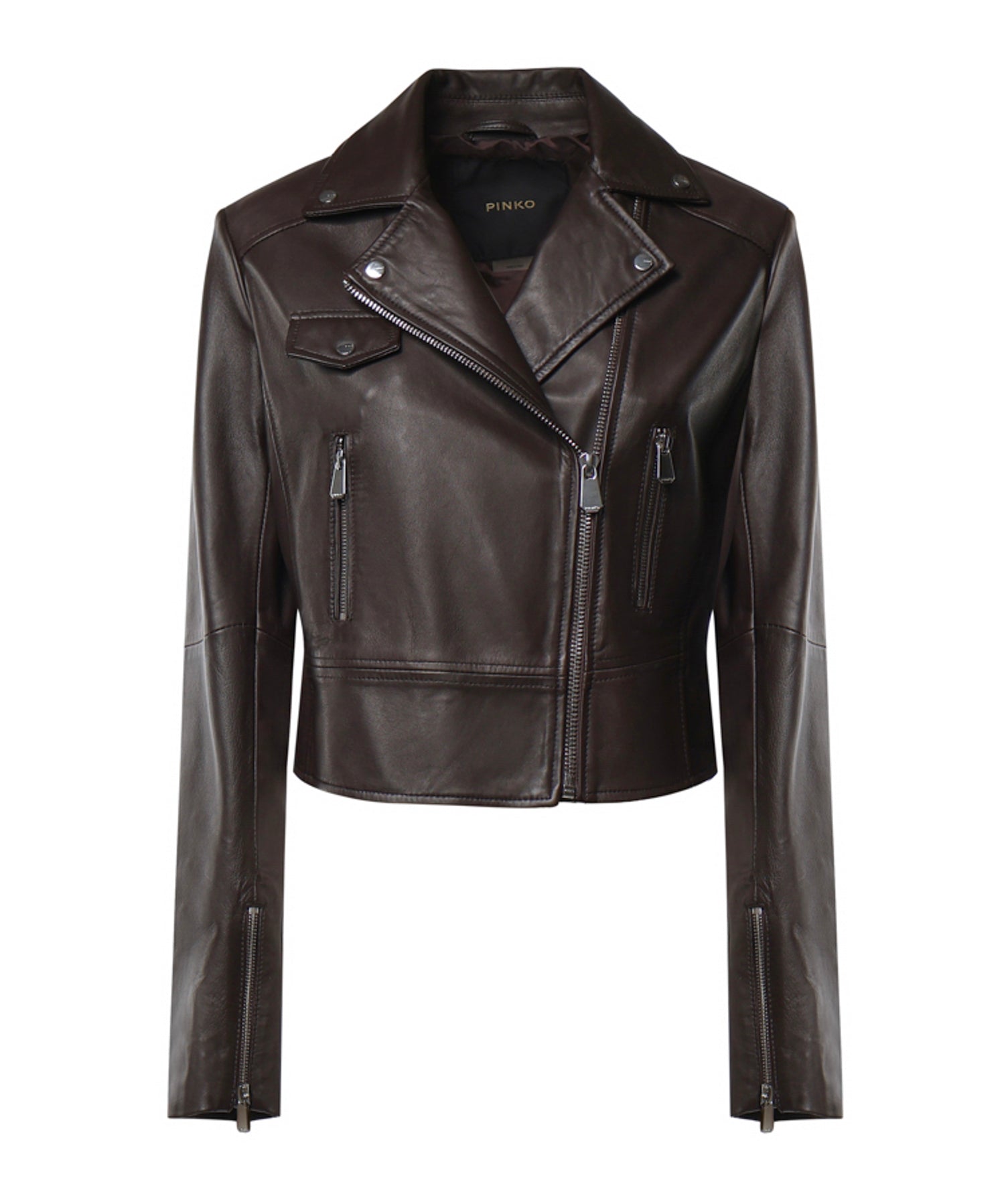 Giacca biker in nappa 106247 A3EBL72 PINKO 