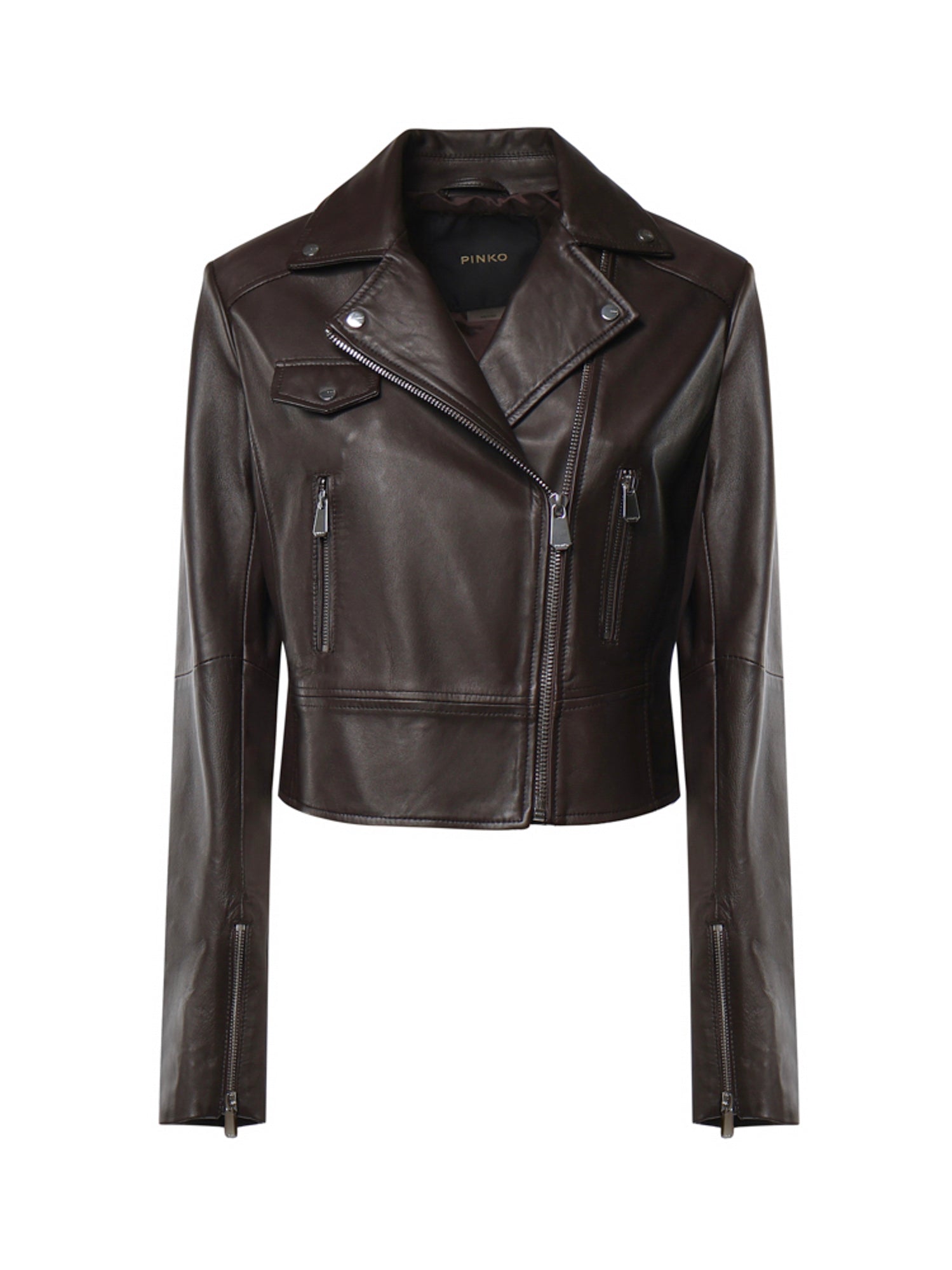 Giacca biker in nappa 106247 A3EBL72 PINKO 