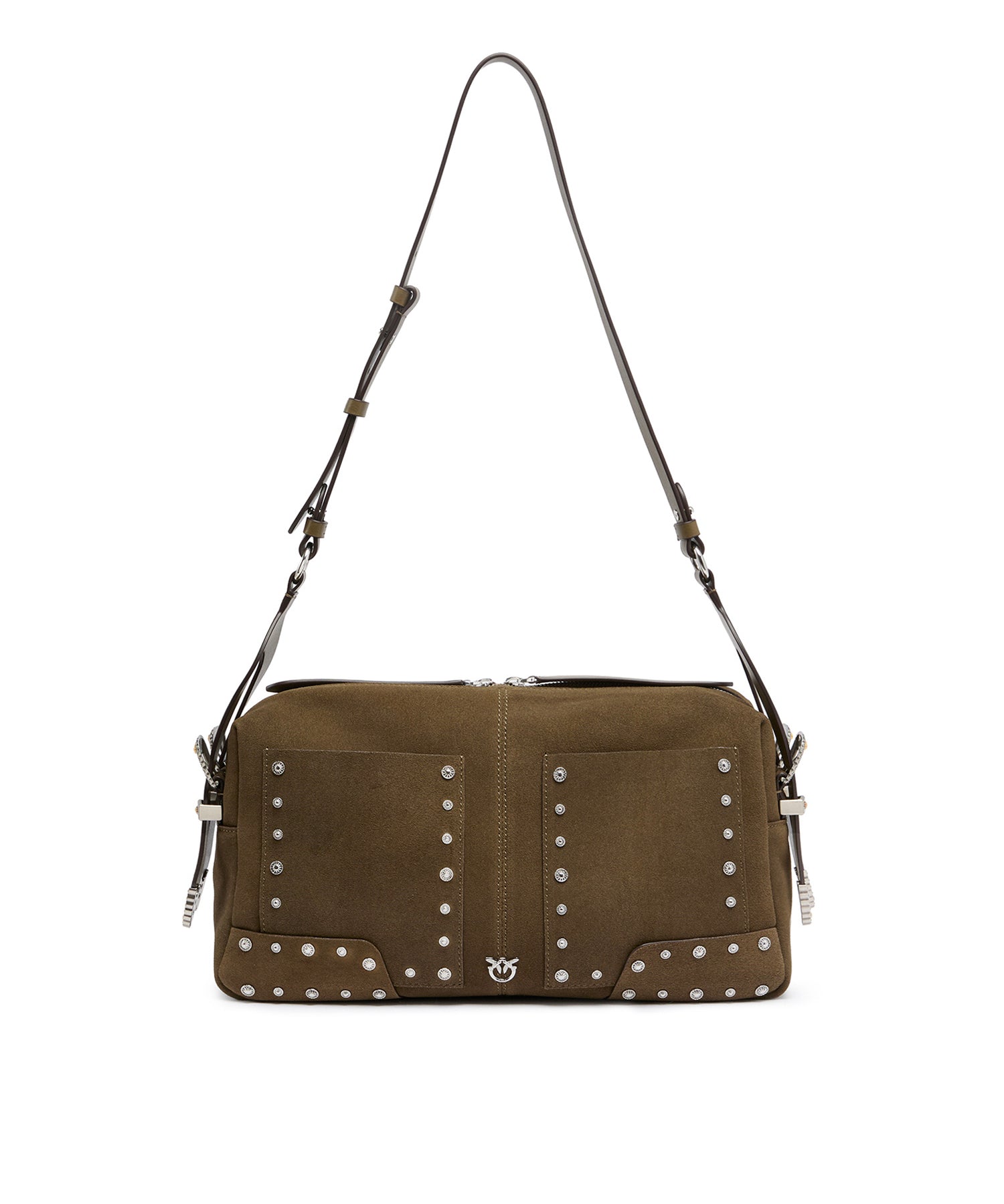 Borsa a spalla media Keeper Bag in suede 106676 A3LXV65N PINKO 