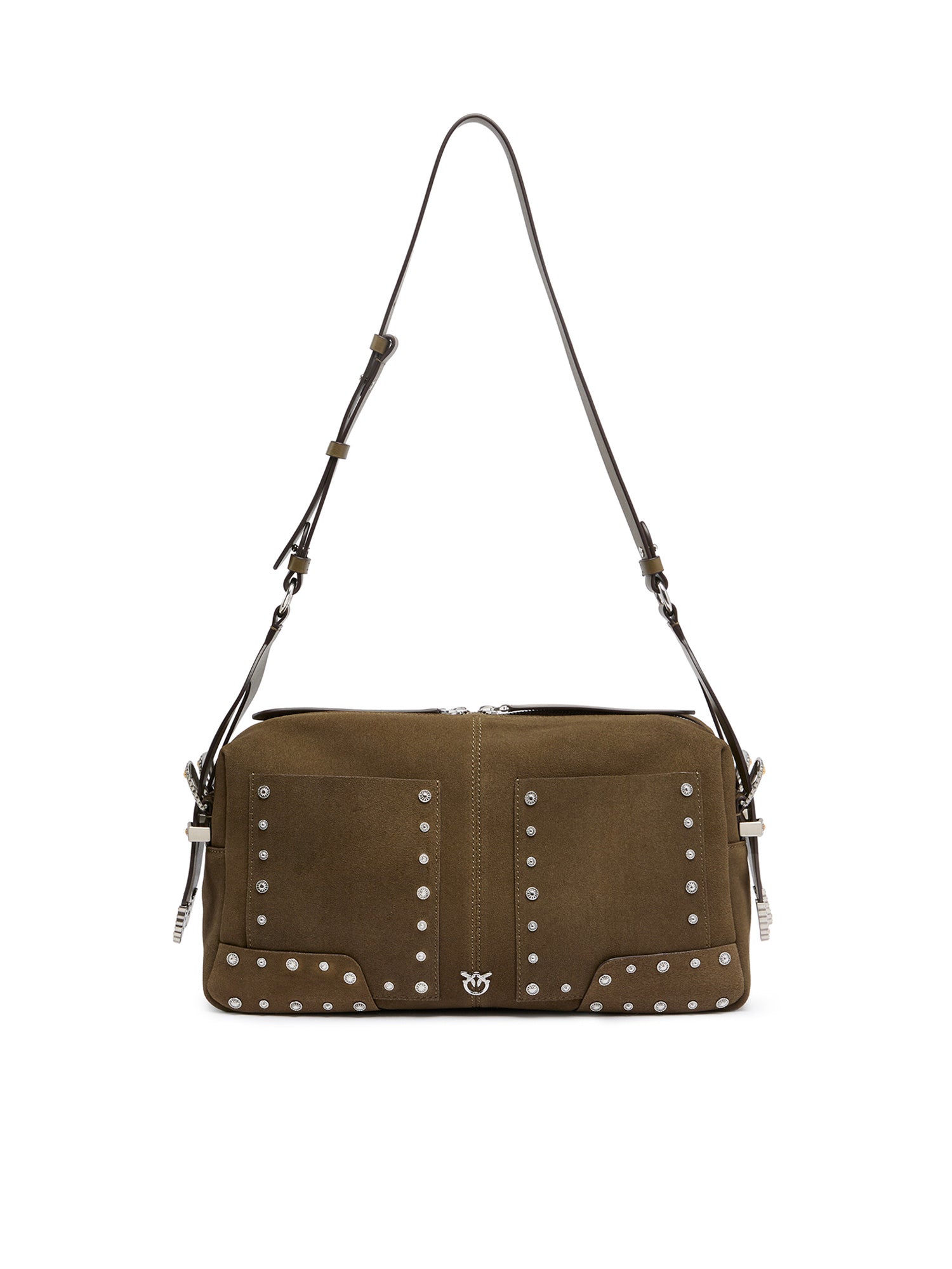 Borsa a spalla media Keeper Bag in suede 106676 A3LXV65N PINKO 