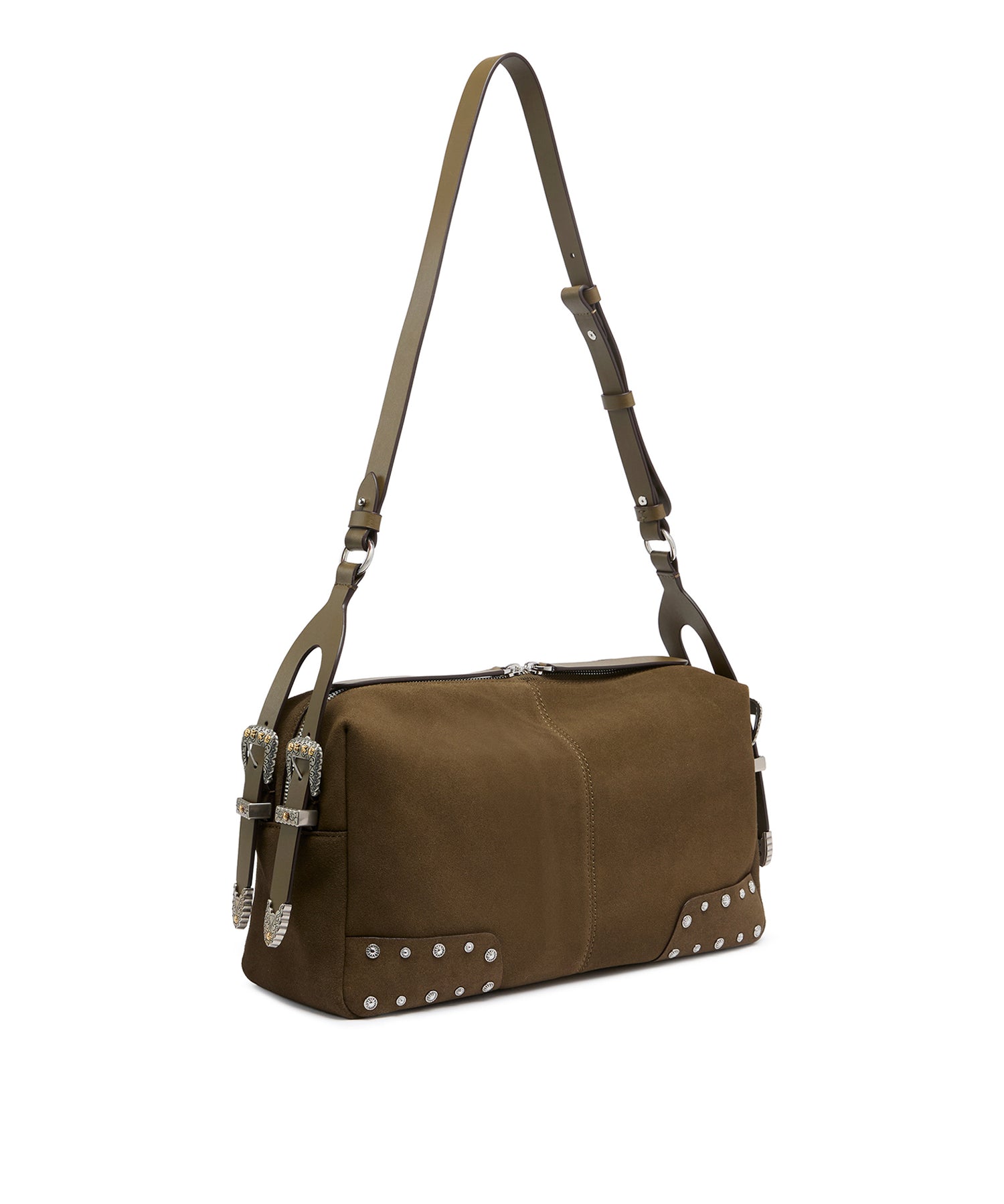 Borsa a spalla media Keeper Bag in suede 106676 A3LXV65N PINKO 
