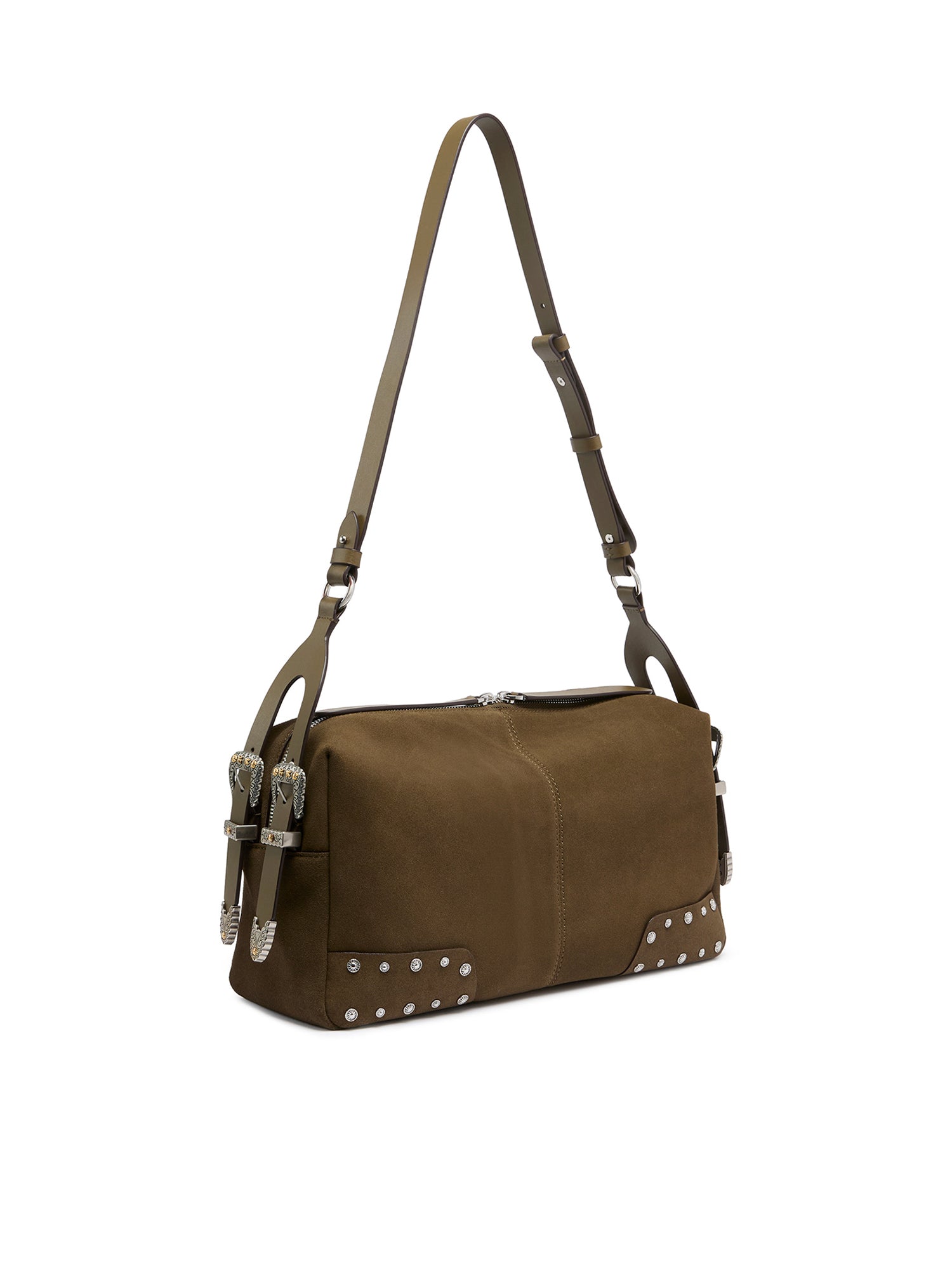 Borsa a spalla media Keeper Bag in suede 106676 A3LXV65N PINKO 
