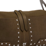 Borsa a spalla media Keeper Bag in suede 106676 A3LXV65N PINKO 