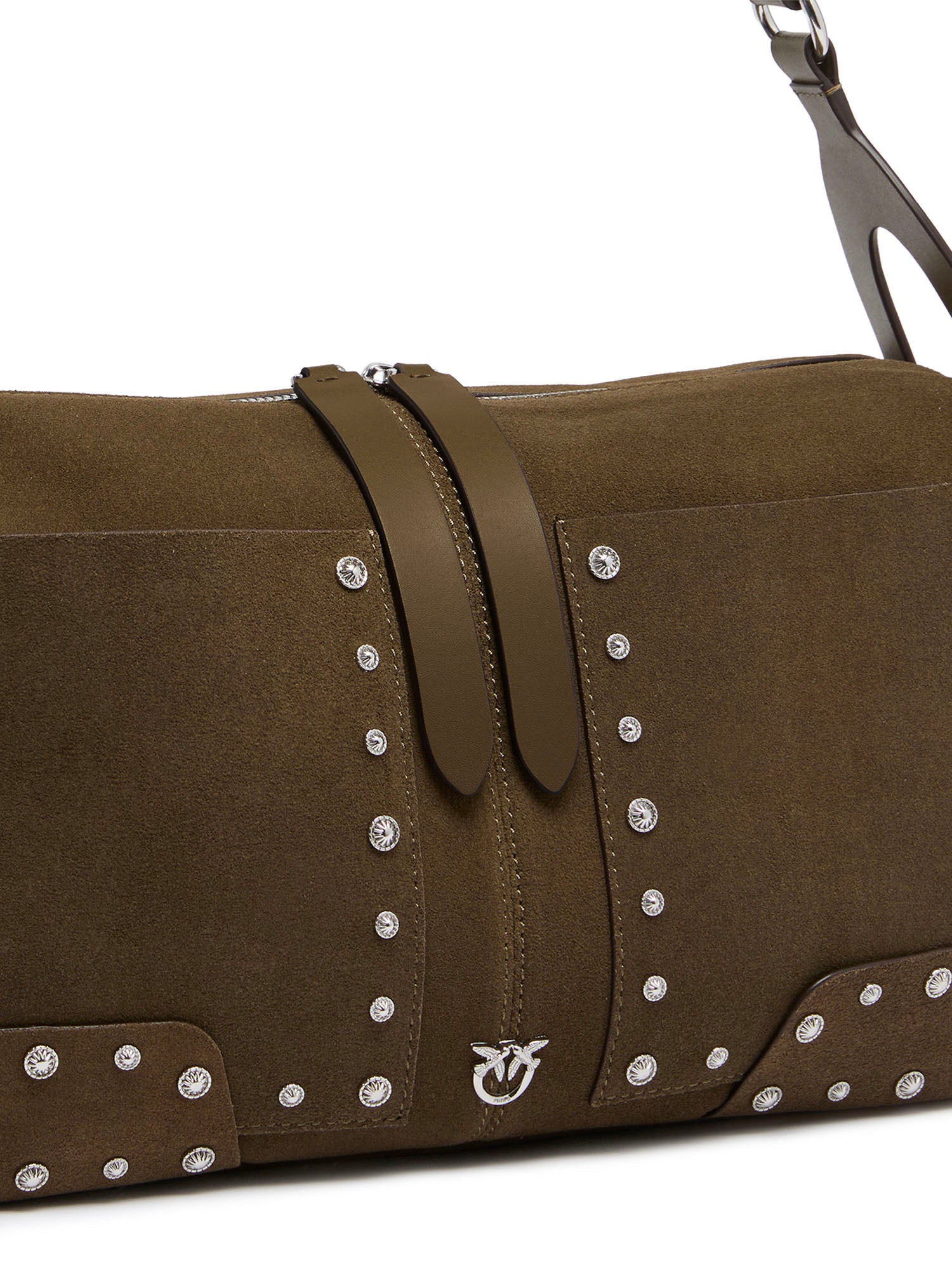 Borsa a spalla media Keeper Bag in suede 106676 A3LXV65N PINKO 