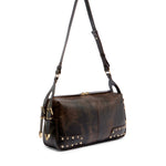 Borsa a spalla media Keeper Bag in pelle cloud con borchie 106676 A3MAL64Y PINKO 