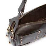 Borsa a spalla media Keeper Bag in pelle cloud con borchie 106676 A3MAL64Y PINKO 