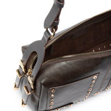 Borsa a spalla media Keeper Bag in pelle cloud con borchie 106676 A3MAL64Y PINKO 