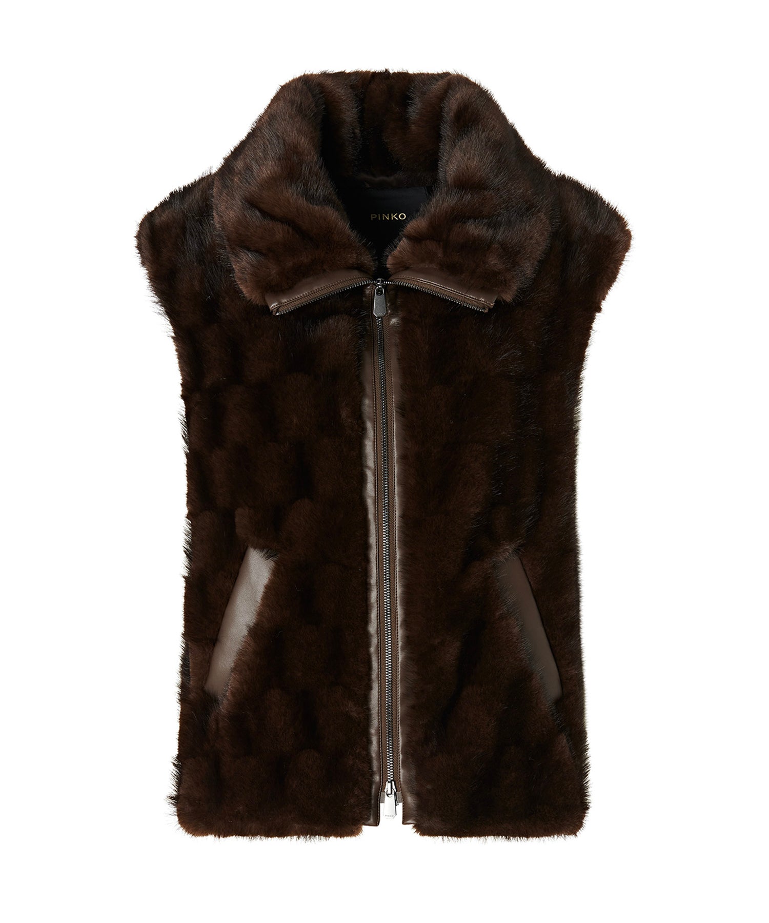 Gilet effetto pelliccia con zip 106939 A3C5M11 PINKO 