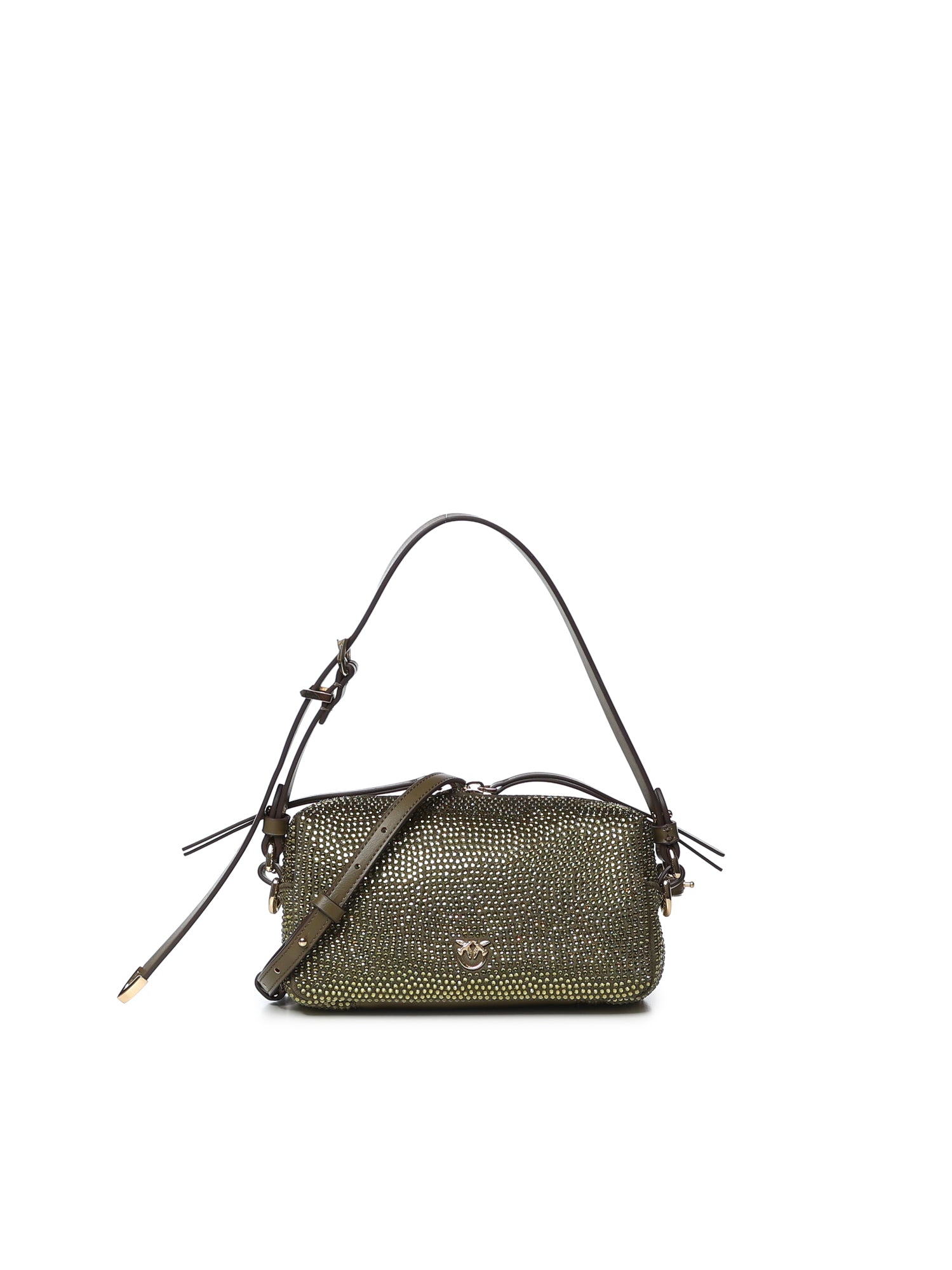 Borsa bauletto mini effetto suede con strass 106967 A3O8V65Y PINKO 