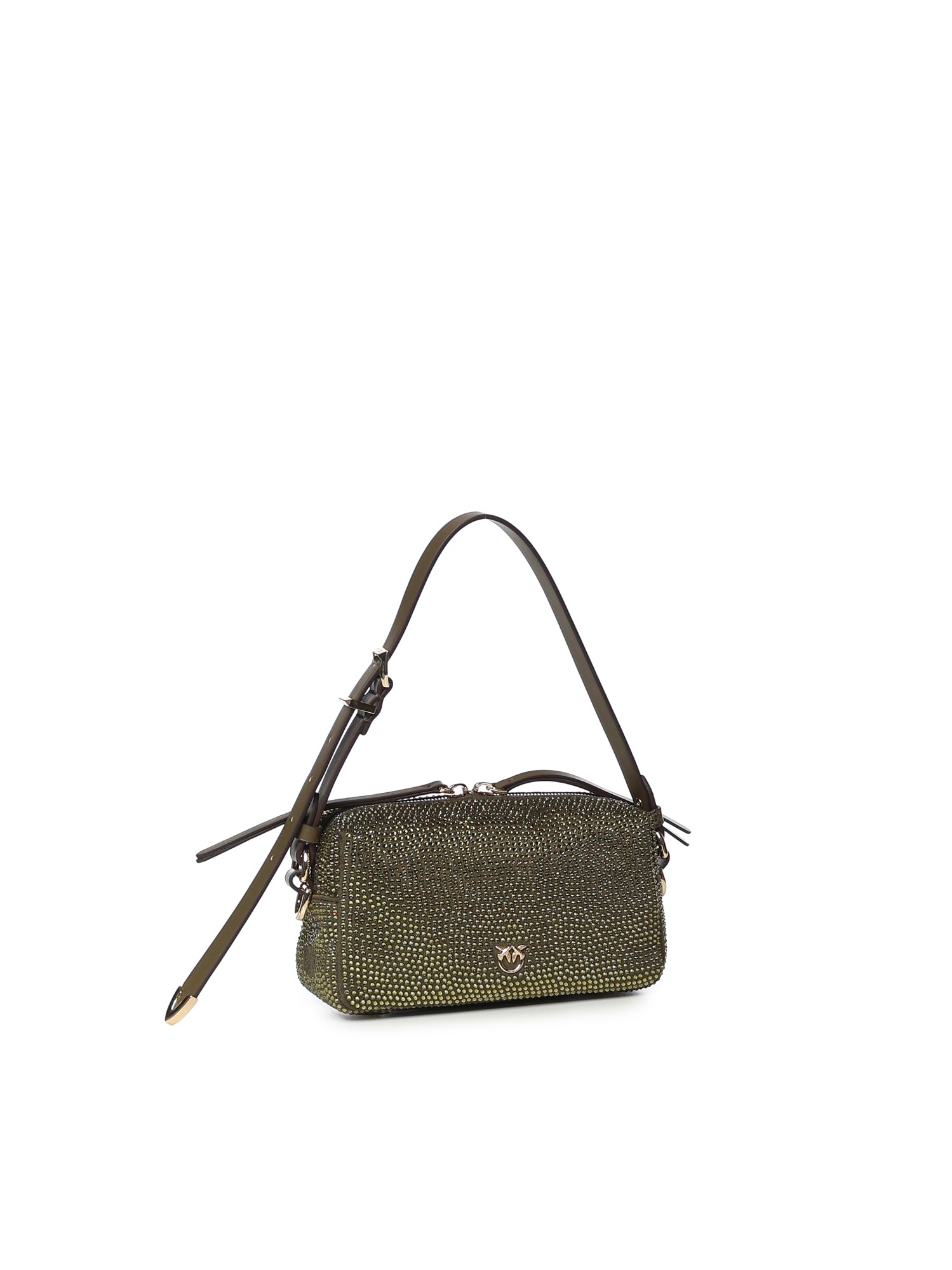 Borsa bauletto mini effetto suede con strass 106967 A3O8V65Y PINKO 