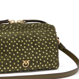 Borsa bauletto mini effetto suede con strass 106967 A3O8V65Y PINKO 