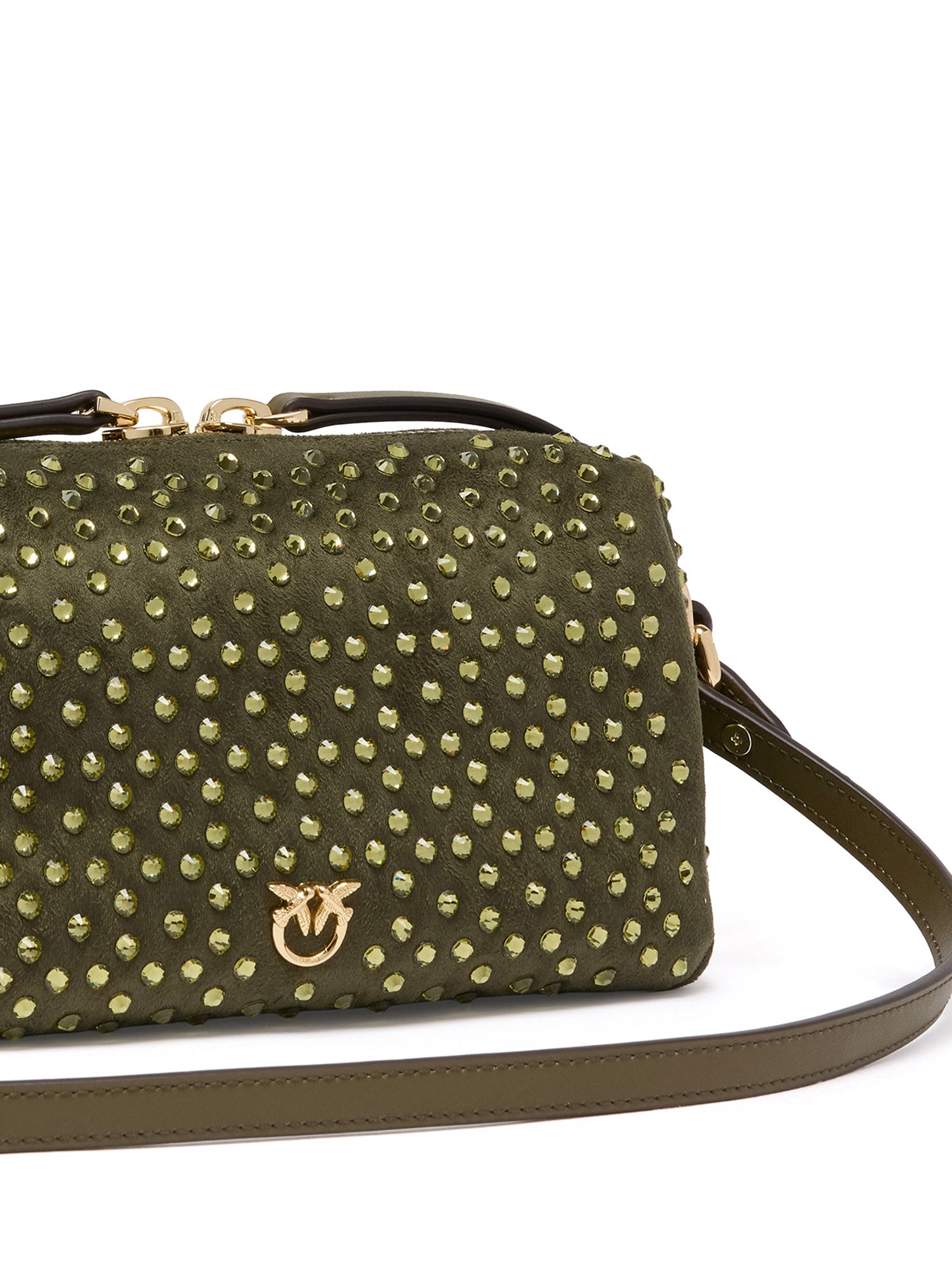 Borsa bauletto mini effetto suede con strass 106967 A3O8V65Y PINKO 