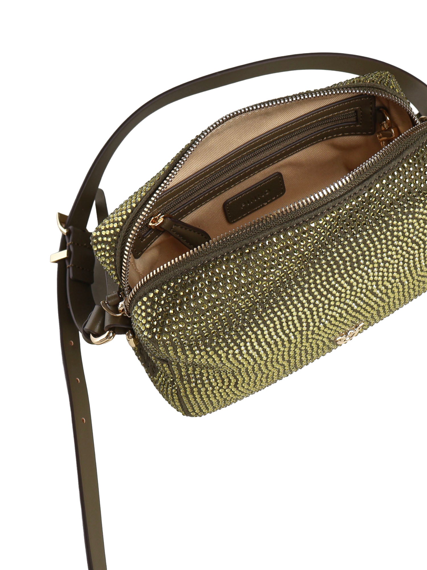 Borsa bauletto mini effetto suede con strass 106967 A3O8V65Y PINKO 