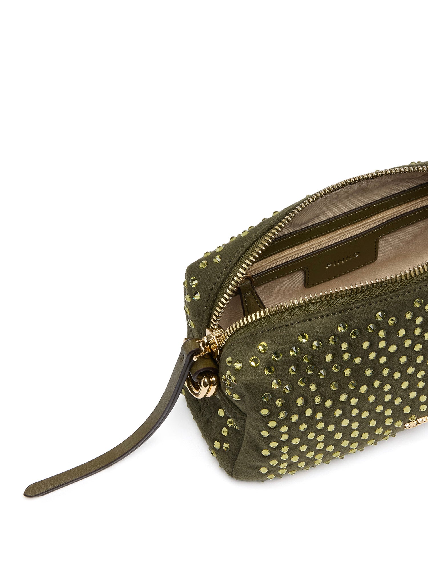Borsa bauletto mini effetto suede con strass 106967 A3O8V65Y PINKO 