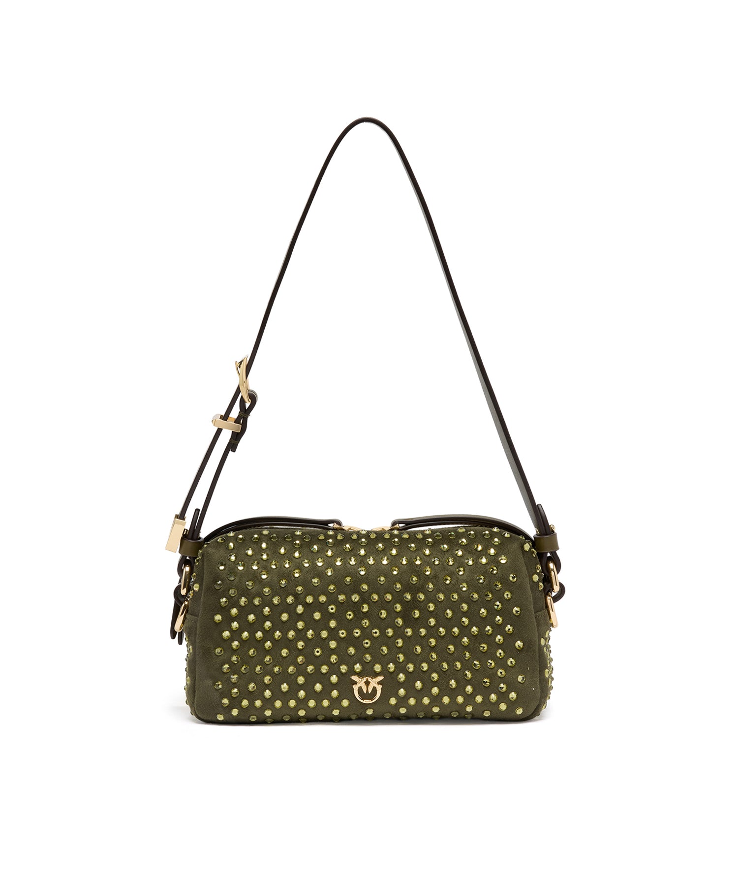 Borsa bauletto mini effetto suede con strass 106967 A3O8V65Y PINKO 