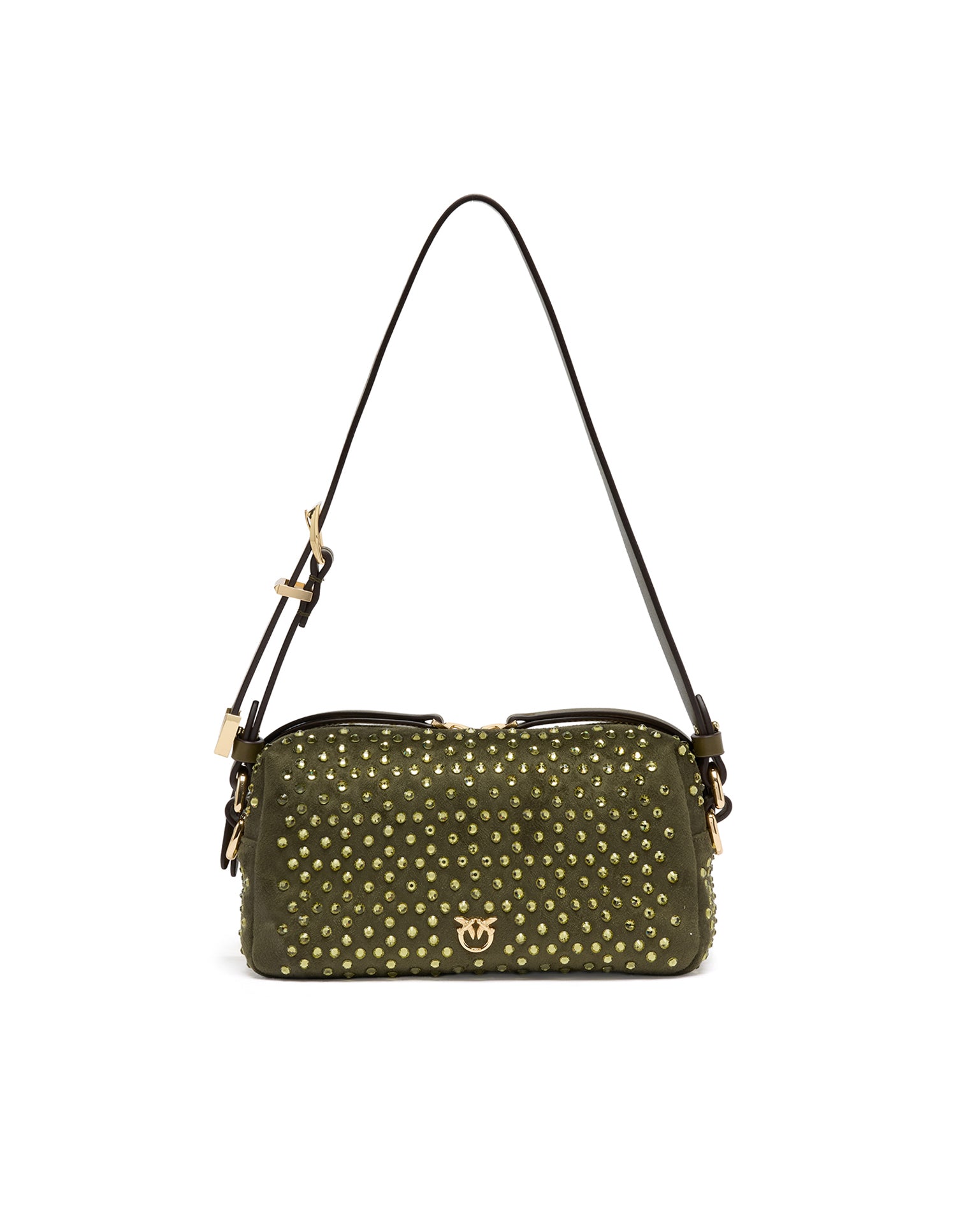 Borsa bauletto mini effetto suede con strass 106967 A3O8V65Y PINKO 