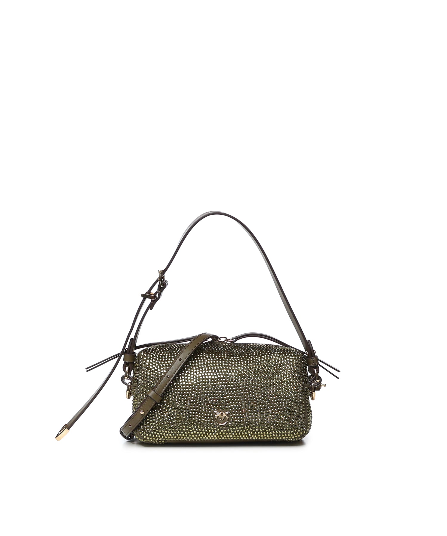 Borsa bauletto mini effetto suede con strass 106967 A3O8V65Y PINKO 