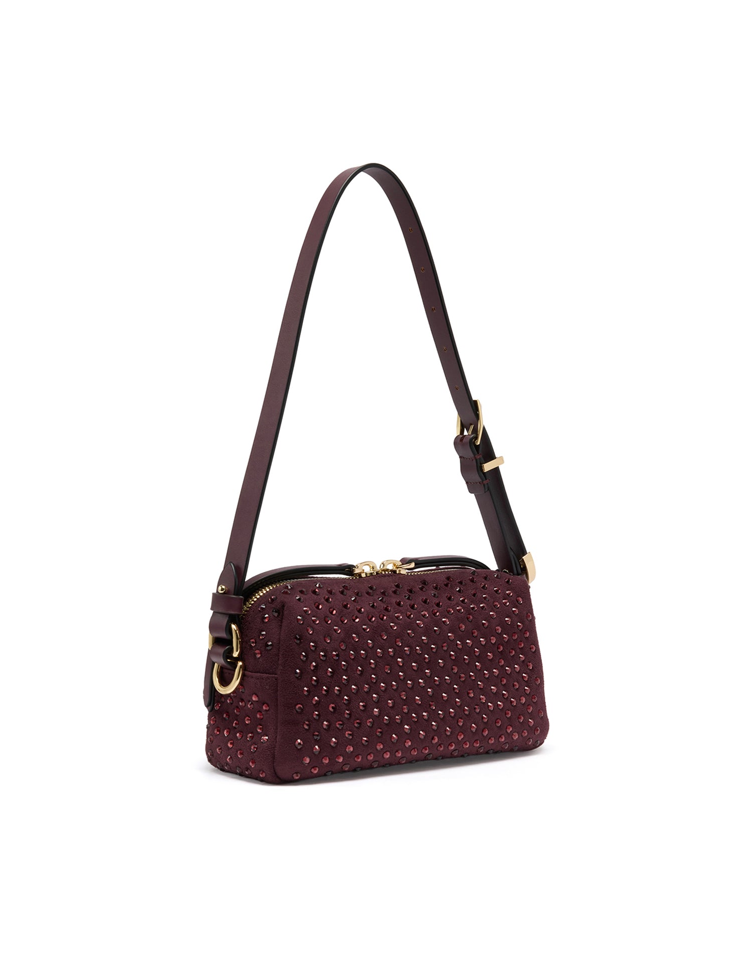 Borsa bauletto mini effetto suede con strass 106967 A3O8W34Y PINKO 