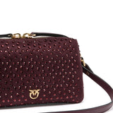 Borsa bauletto mini effetto suede con strass 106967 A3O8W34Y PINKO 