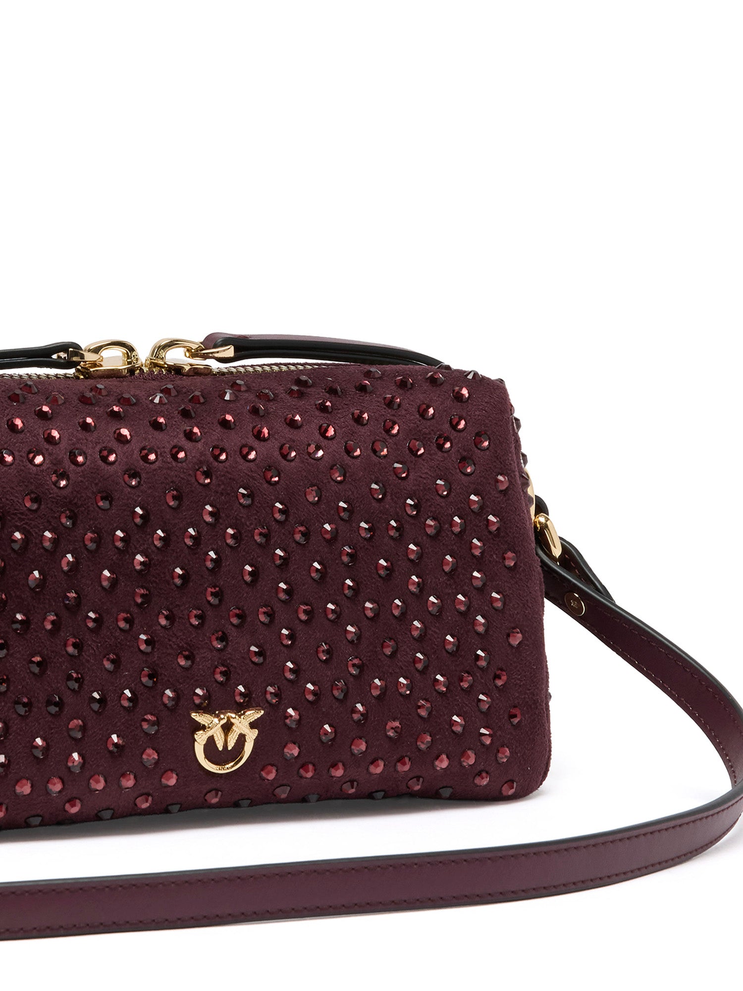 Borsa bauletto mini effetto suede con strass 106967 A3O8W34Y PINKO 