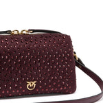 Borsa bauletto mini effetto suede con strass 106967 A3O8W34Y PINKO 