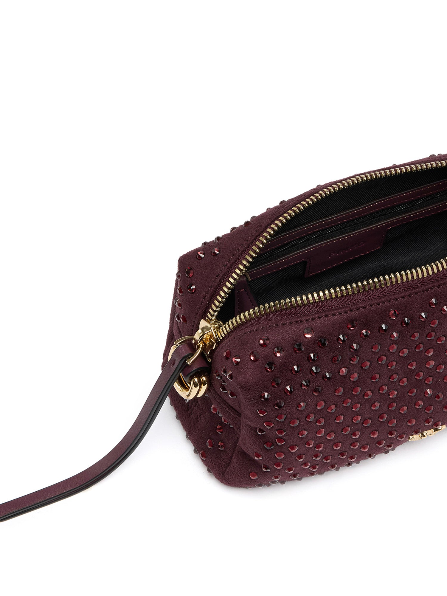 Borsa bauletto mini effetto suede con strass 106967 A3O8W34Y PINKO 