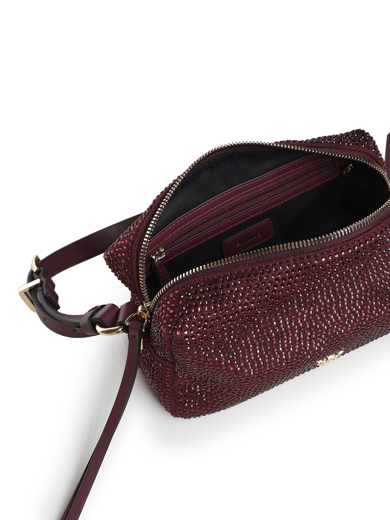 Borsa bauletto mini effetto suede con strass 106967 A3O8W34Y PINKO 