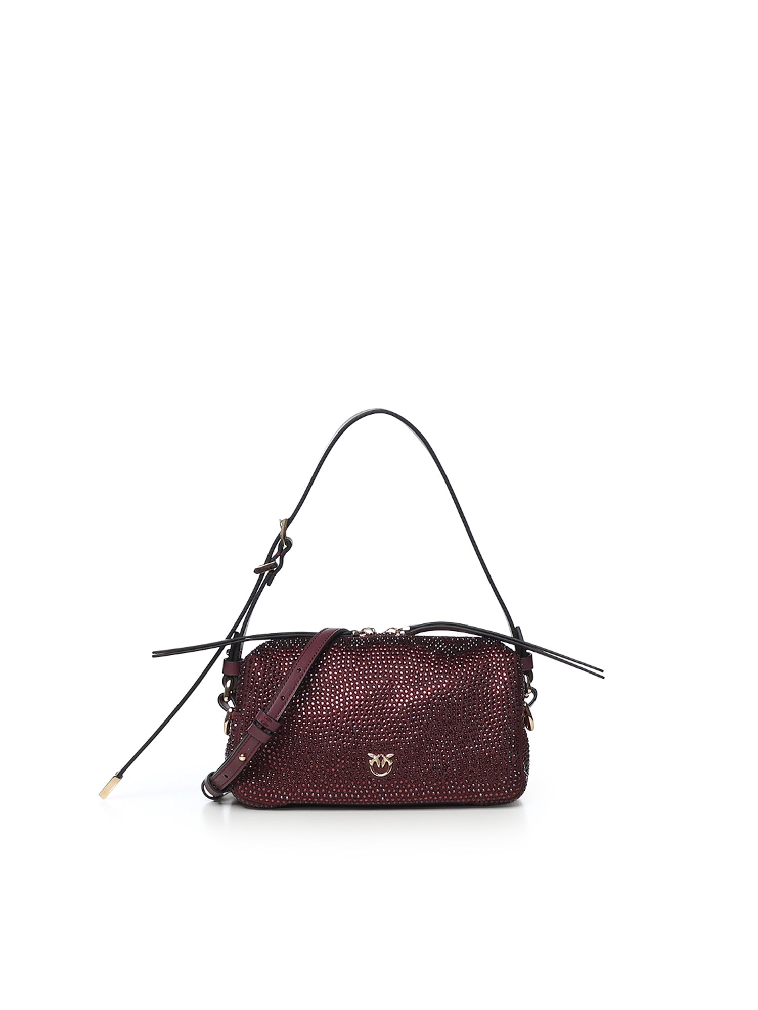 Borsa bauletto mini effetto suede con strass 106967 A3O8W34Y PINKO 