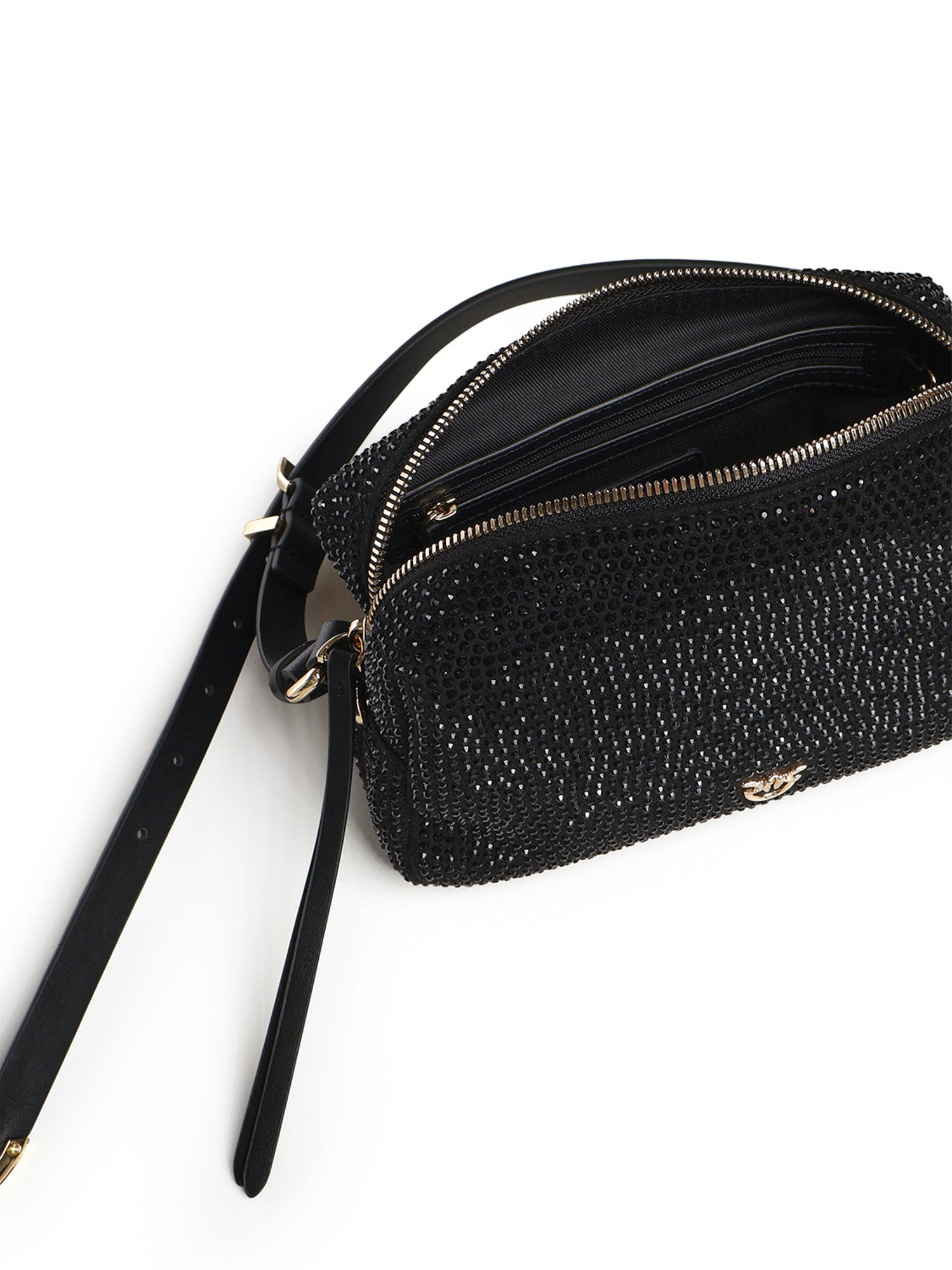 Borsa bauletto mini effetto suede con strass 106967 A3O8Z99Y PINKO 