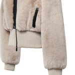Bomber cropped effetto pelliccia 107040 A3E7C32 PINKO 