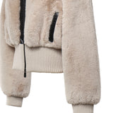 Bomber cropped effetto pelliccia 107040 A3E7C32 PINKO 