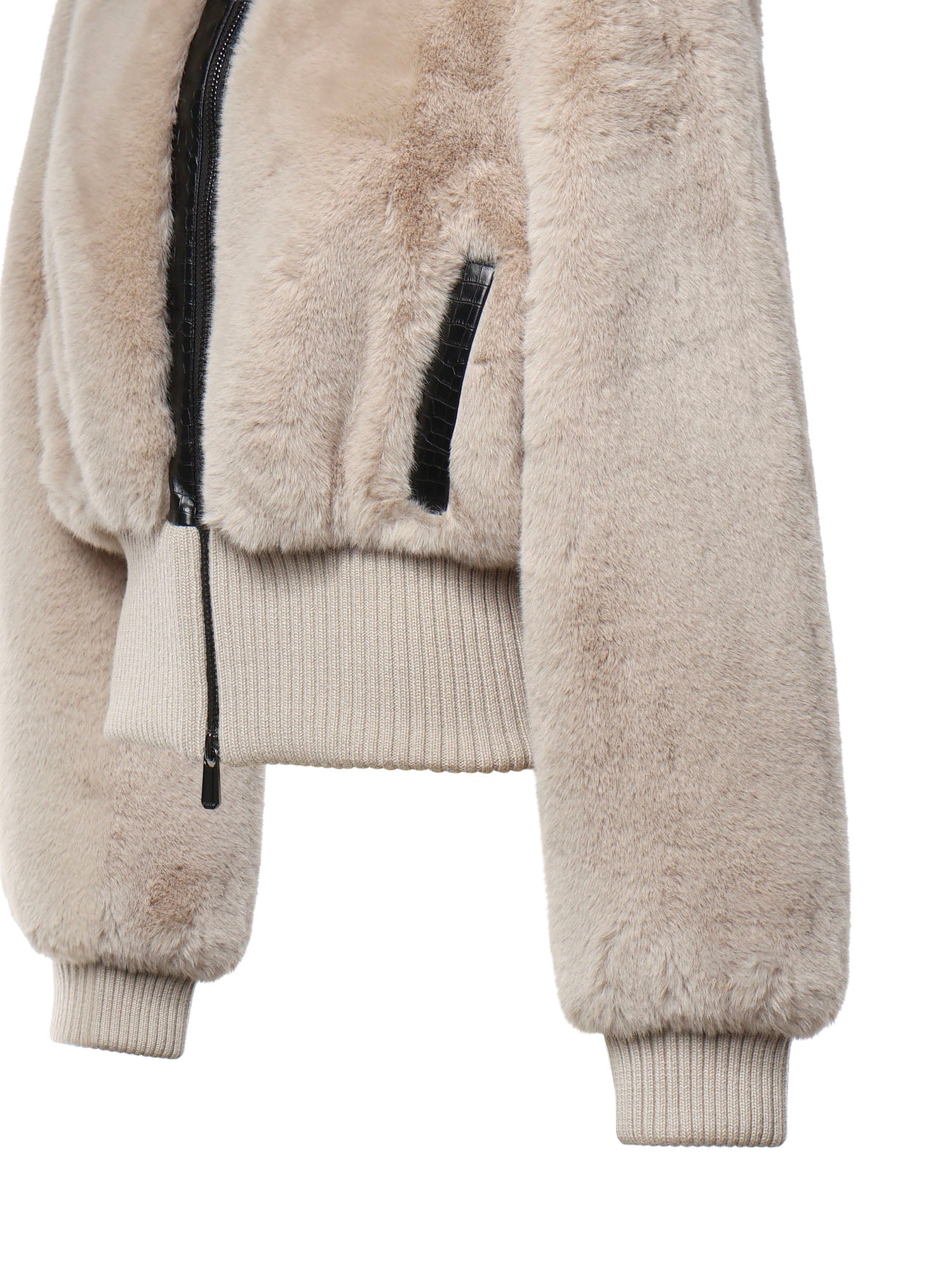 Bomber cropped effetto pelliccia 107040 A3E7C32 PINKO 