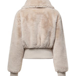 Bomber cropped effetto pelliccia 107040 A3E7C32 PINKO 