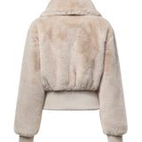 Bomber cropped effetto pelliccia 107040 A3E7C32 PINKO 