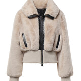 Bomber cropped effetto pelliccia 107040 A3E7C32 PINKO 