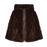 Giacca blouson effetto pelliccia con cappuccio 107054 A3C5M11 PINKO 
